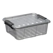 Pojemniki kuchenne - Plast Team Pojemnik z pokrywą Home Box 1,6L transparentny szary - miniaturka - grafika 1