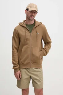 Lacoste bluza męska kolor brązowy z kapturem gładka - Bluzy męskie - miniaturka - grafika 1