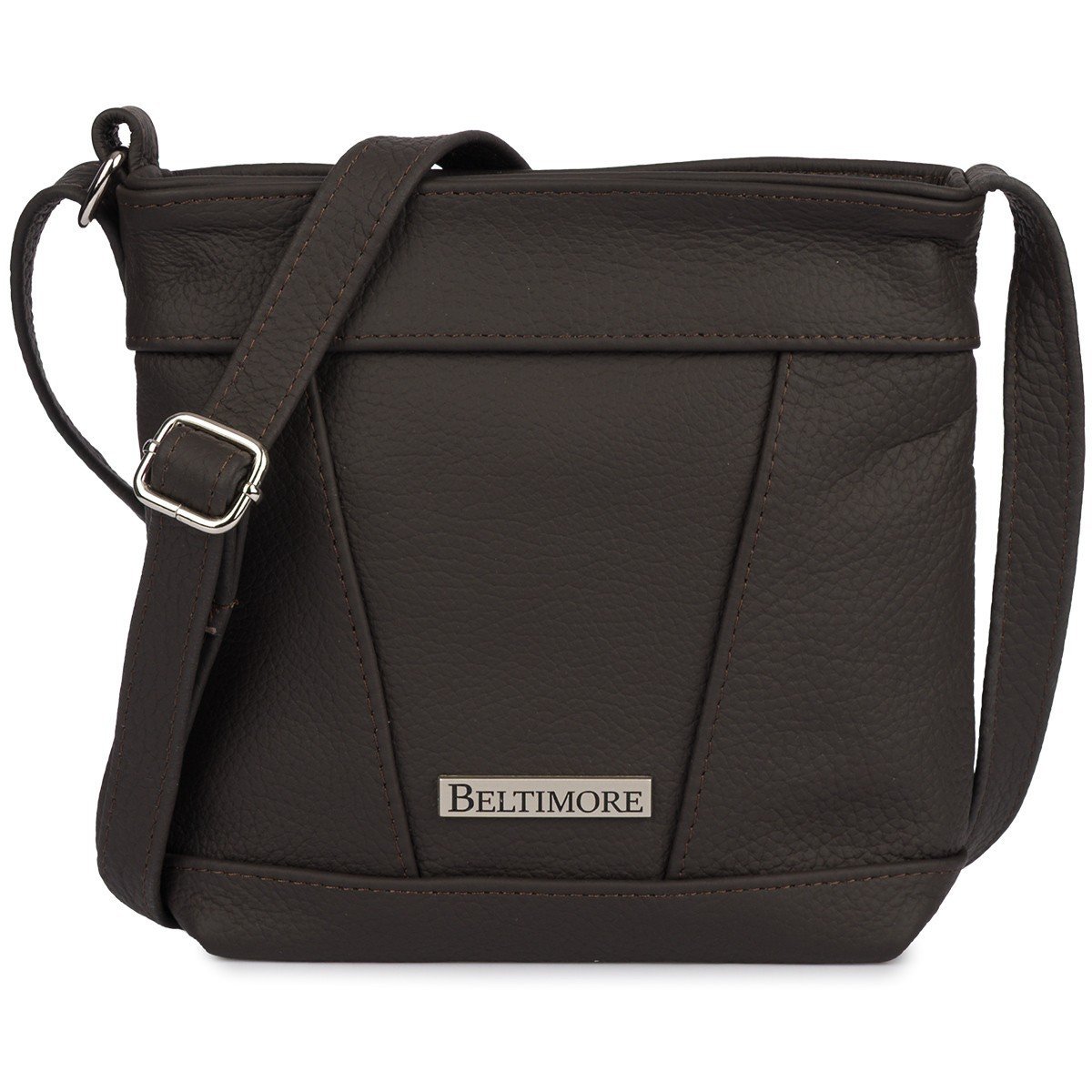 Torebka damska skórzana listonoszka mała premium brąz klasyczna Beltimore