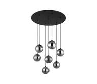 Lampy sufitowe - Globo 56133-7H - LED Żyrandol na lince RIHA 7xG9/3,5W/230V dym/czarny - miniaturka - grafika 1