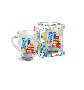 BGTech Kubek szklany 350ml 50 urodziny Urodzinowy Luzzz 043-00/OP-227-001/PL-8122 - Kubki - miniaturka - grafika 1