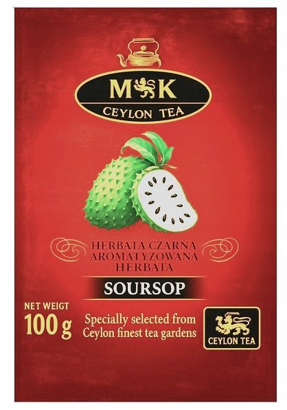 Herbata czarna aromatyzowana liściasta o smaku Gravioli 100g MK Ceylon Tea
