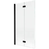 Parawany nawannowe - Mexen Mist parawan nawannowy 2-skrzydłowy lewy 100 x 150 cm, transparent, czarny - 8A9-100-002-70-00-L - miniaturka - grafika 1