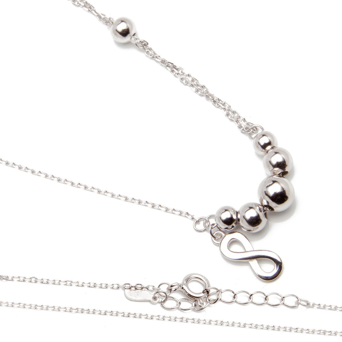 Srebrny naszyjnik 925 nieskończoność kulki