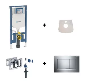 Geberit Duofix Slim (8 cm) Zestaw stelaż podtynkowy wąski do WC H114 Sigma + kostkarka + przycisk WC chrom błyszczący/chrom mat + mata 111.796.00.1+115.063.21.1+ 115.883.KH.1+LEMATA - Stelaże i zestawy podtynkowe do WC - miniaturka - grafika 1