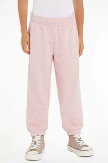 Spodnie i spodenki dla dziewczynek - Tommy Hilfiger spodnie dresowe bawełniane dziecięce kolor różowy gładkie - grafika 1