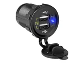 Ładowarki samochodowe - 75-697# Ładowarka samochodowa montażowa 2xusb m18c - miniaturka - grafika 1