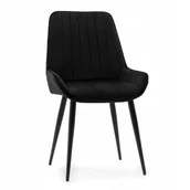 Krzesła - Krzesło Tapicerowane Welurowe Do Salonu Jadalni Nowoczesne Glamour Luca - miniaturka - grafika 1