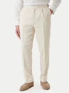 Spodnie męskie - BOSS Spodnie materiałowe H-Perino 50563231 Beżowy Relaxed Fit - miniaturka - grafika 1