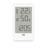 Termometry domowe - Elektroniczny higrometr/termometr wewnętrzny, 7 x 11 x 1,5 cm, biały AD-WS 2323 - miniaturka - grafika 1