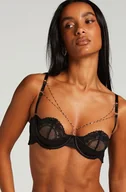 Biustonosze - Hunkemöller Biustonosz półusztywniany usztywniany z fiszbinami Belladonna Czarny - miniaturka - grafika 1