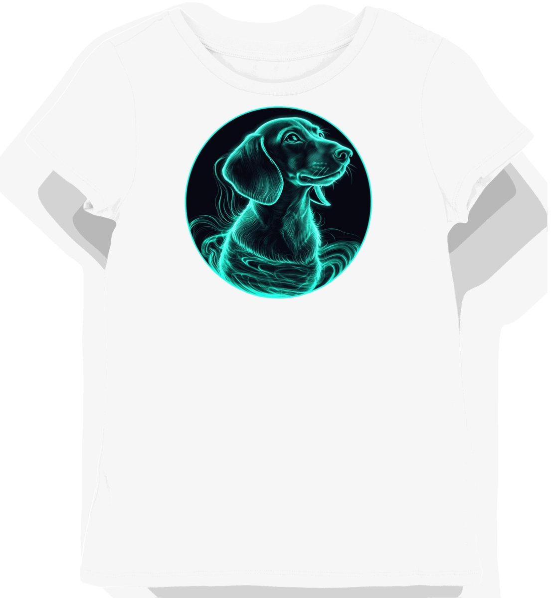 Koszulka damska biała z motywem eleganckiego jamnika XS