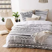 Pościel - Atmosphera Biało-czarna pościel z nadrukiem ETNIK komplet pościeli bielizna pościelowa 240x220cm B07JPJ281W - miniaturka - grafika 1