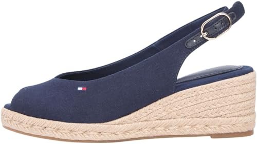 Tommy Hilfiger Damskie espadryle na koturnie Espad Slingback FW0FW09228 Wedge Espadryle, NIEBIESKI (Space Blue), 5