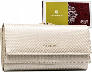 Peterson Skórzany damski portfel Peterson PTN 421028-SBR-BE NoSize - Portfele - miniaturka - grafika 1