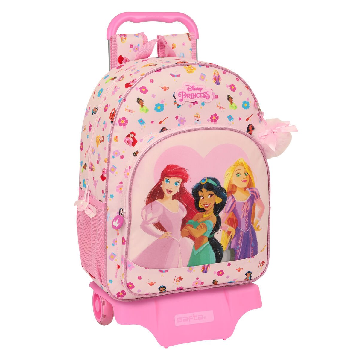 Plecak szkolny na kółkach Księżniczki Disney Letnie przygody Różowy 33 x 42 x 14 cm