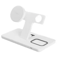 Ładowarki do telefonów - Fixed Stojak 3w1 MagPowerstation ze wspornikiem montażowym MagSafe 15W + 15W + 5W biały FIXMPOS WH - miniaturka - grafika 1