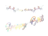 Urodziny dziecka - Arpex Baner "Jednorożec Happy Birthday" 160 cm DC9942 - miniaturka - grafika 1