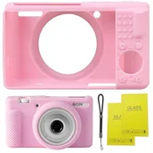 Torby fotograficzne i futerały - SZHSYJY Etui na aparat Sony ZV-1F/ ZV-1 II/ZV-1M2 aparat cyfrowy, ZV1F miękka silikonowa torba ochronna, odporna na zarysowania, wąski krój, miękki rękaw z osłoną ekranu ZV1 F i paskiem na nadgarstek - miniaturka - grafika 1