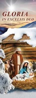 Ikony i obrazy sakralne - Baner na Boże Narodzenie, "Gloria in Excelsis Deo" 75x200 cm - miniaturka - grafika 1