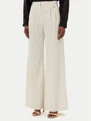 Spodnie damskie - Fracomina Spodnie palazzo FR25SV3002W761D4 Beżowy Wide Leg - miniaturka - grafika 1