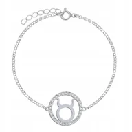 Bransoletki - Srebrna Bransoletka Znak Zodiaku BYK DEDYKACJA - miniaturka - grafika 1