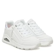 Buty dla dziewczynek - Sneakersy Skechers Uno Gen1-Zip And Stride 310554L/WHT Biały - miniaturka - grafika 1