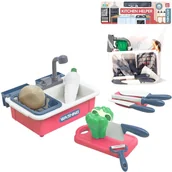 Zabawki AGD - Zestaw kuchenny zlew z ociekaczem 12el. Trifox - zabawka - miniaturka - grafika 1