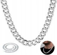 Łańcuszki - SZEROKI Łańcuszek Męski Srebrny ŁAŃCUCH Pancerka 50cm Diamentowany - miniaturka - grafika 1