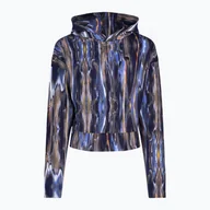 Bluzy damskie - Bluza damska FILA Ceyrat AOP Cropped Hoody blue melting aop - miniaturka - grafika 1