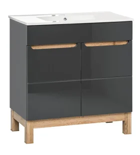Elior Grafitowa szafka łazienkowa z umywalką E8-Z92 - Umywalki Elior Grafitowa szafka łazienkowa z umywalką E8-Z92 - Umywalki - miniaturka - grafika 1
