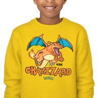 Bluzy dla dziewczynek - Bluza Dziecięca Żółta Bez Kaptura Prezent Dla Dziecka Charizard 104 Wzory - miniaturka - grafika 1