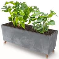 Donice - Skrzynka balkonowa nóżki wkład 77x30cm szary - miniaturka - grafika 1