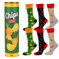Skarpetki damskie - Skarpetki męskie damskie SOXO chipsy w tubie - 3 pary-35–40 - miniaturka - grafika 1