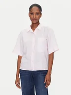 Koszule damskie - Tommy Hilfiger Koszula WW0WW44720 Różowy Relaxed Fit - miniaturka - grafika 1