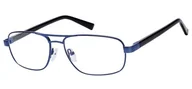 Okulary korekcyjne, oprawki, szkła - Okulary oprawki prostokątne optyczne Sunoptic 664E niebieski + czarny zausznik - miniaturka - grafika 1