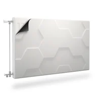 Dekoracje domu - Mata MAGNETYCZNA Na Grzejnik Białe Heksagony Abstrakcja 3D 110cm x 60cm - miniaturka - grafika 1