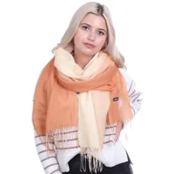 Apaszki i szaliki damskie - Szalik Damski Floral Breeze Beżowo-Brązowy - miniaturka - grafika 1