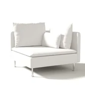 Pokrowce na meble - Dekoria pl pl Pokrowiec na sekcję narożną Söderhamn White biały) 99 x 99 x 83 cm Cotton Panama 1008-702-34 - miniaturka - grafika 1
