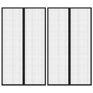 VidaXL Lumarko Moskitiera na drzwi, 2 szt., z magnesami, czarna, 200x80 cm! 314685 VidaXL - Moskitiery - miniaturka - grafika 8