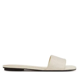 Klapki Calvin Klein Flat Slide Jacq HW0HW02388 Écru - Klapki i japonki damskie - miniaturka - grafika 1