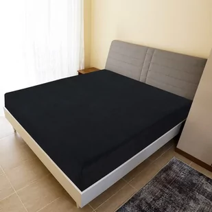 vidaXL Prześcieradła, 2 szt., czarne, 160x200 cm, dżersej bawełniany - Prześcieradła - miniaturka - grafika 1