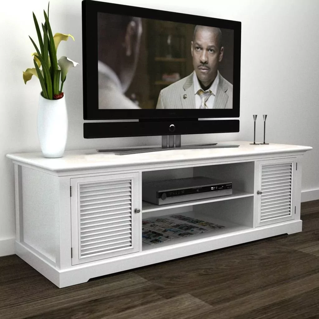 vidaXL Stolik pod TV, drewniany, biały