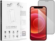 Szkła hartowane na telefon - moVear 2.5D MAX privacy - Prywatyzujące szkło hartowane do Apple iPhone 12 Mini (5.4") na Cały Ekran | antySpy, do etui, fullGlue, 9H - miniaturka - grafika 1