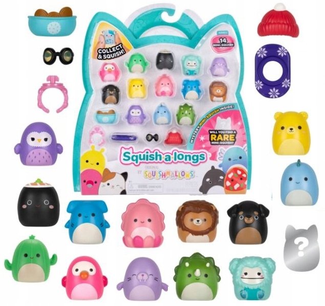 Squishmallows Zestaw 14 mini Figurek Squish-a-longs SQAL0088 pierścionek