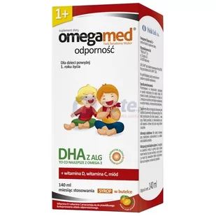 Omegamed Odporność 1+ syrop 140ml o smaku pomarańczowym - Przeziębienie i grypa - miniaturka - grafika 1