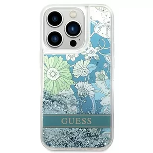 Guess Etui GUHCP14XLFLSN do Apple iPhone 14 Pro Max 6,7" zielony/green hardcase Flower Liquid Glitter - Etui i futerały do telefonów - miniaturka - grafika 3