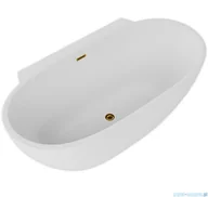 Wanny z hydromasażem - ScandiBath Mandal wanna wolnostojąca/przyścienna z korkiem i przelewem ZŁOTYM  170x85cm  Q360S-1701OEMGL | - miniaturka - grafika 1