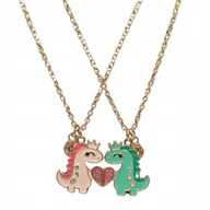 Biżuteria dla dzieci - Zestaw dwóch Dinozaurów naszyjników dla przyjaciół BFF - miniaturka - grafika 1