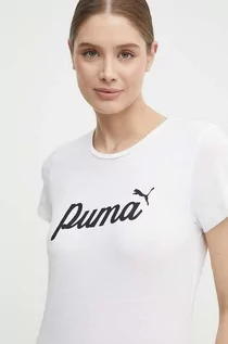 Koszulki sportowe damskie - Puma t-shirt bawełniany damski kolor beżowy 679315 - grafika 1